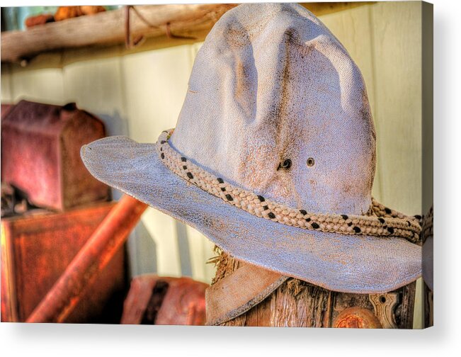 Hat Acrylic Print featuring the photograph Rest Well Earned 118 by Jerry Sodorff