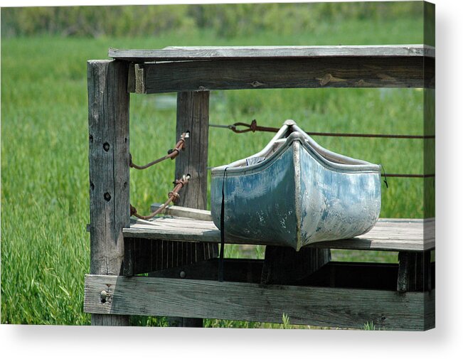 Canoe Acrylic Print featuring the photograph Resting Canoe by Bruce Gourley