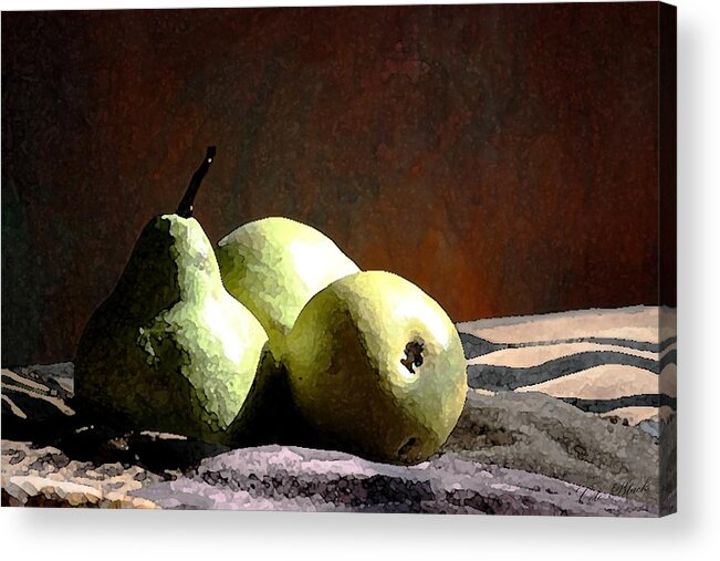 Pear Acrylic Print featuring the painting Resting Together by Cole Black