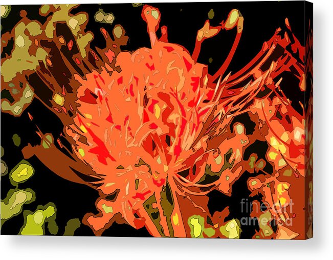 Resurrection Lily Acrylic Print featuring the digital art Resurrection Lilies in Autumn Hues - Part II by Beverly Claire Kaiya
