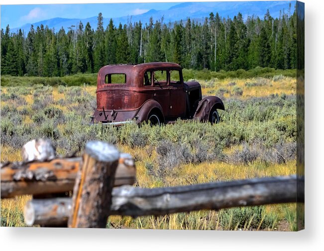 Old Truck Acrylic Print featuring the photograph Retired Ranch Hand by Mike Ronnebeck