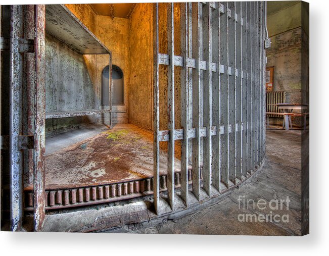 Squirrel Cage Jail Acrylic Print featuring the photograph Revolving Jail Cell 1885 by Martin Konopacki