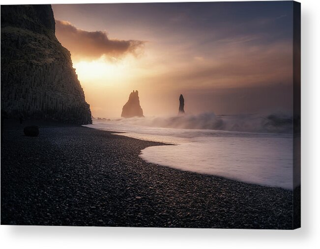 Iceland Acrylic Print featuring the photograph Reynisfjara Sunrise by Jorge Ruiz Dueso