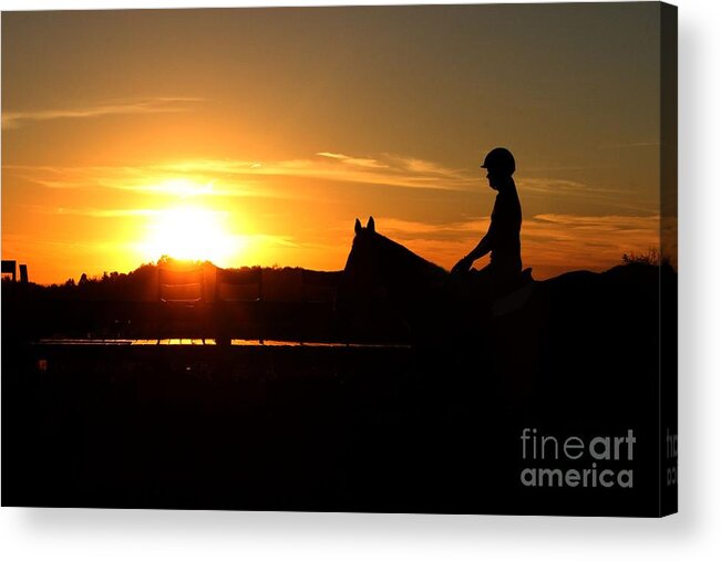 Horse Acrylic Print featuring the photograph Riding At Sunset by Janice Byer