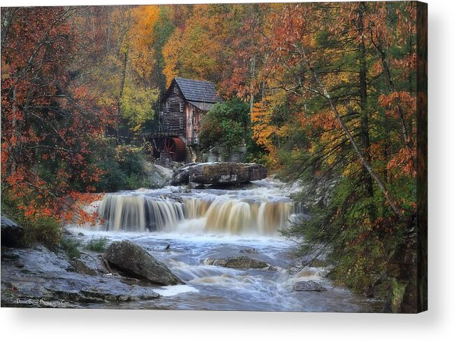 Glade Creek Acrylic Print featuring the photograph Roaring past the Mill by Daniel Behm