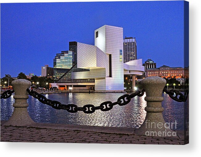 Photographer In North Ridgeville Acrylic Print featuring the photograph Rock and Roll Hall of Fame - Cleveland Ohio - 1 by Mark Madere