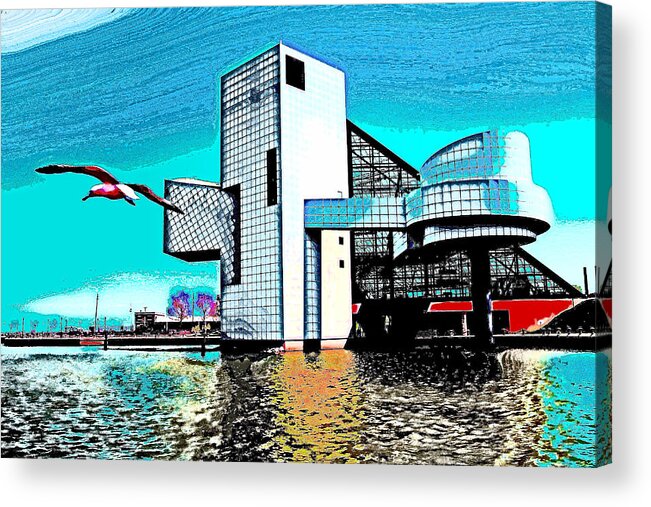 Rock N Roll Acrylic Print featuring the photograph Rock and Roll Hall of Fame - Cleveland Ohio - 4 by Mark Madere