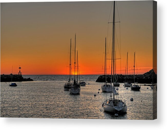 Rockport Acrylic Print featuring the photograph Rockport Harbor Sunrise by Liz Mackney