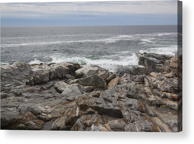 Rocks Acrylic Print featuring the photograph Rocks at Gull Cove by Jean Macaluso