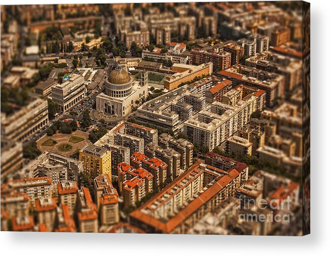 Rome Acrylic Print featuring the photograph Rome architecture aerial photo by Justyna Jaszke JBJart