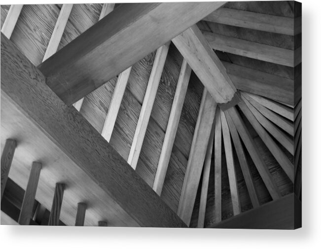 Wood Acrylic Print featuring the photograph Roof Structure by Larry Bohlin