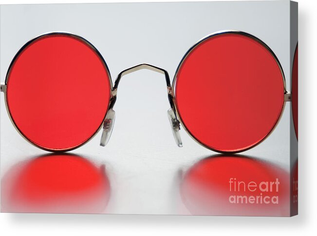 Red Acrylic Print featuring the photograph Rose Colored Glasses by Dan Holm