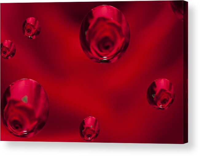 Flower Acrylic Print featuring the photograph Rose Syrup Abstract 1 B by John Brueske