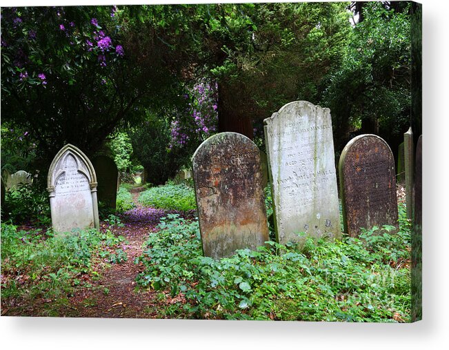 Cemetery Acrylic Print featuring the photograph Rural Cemetery Pathway by James Brunker