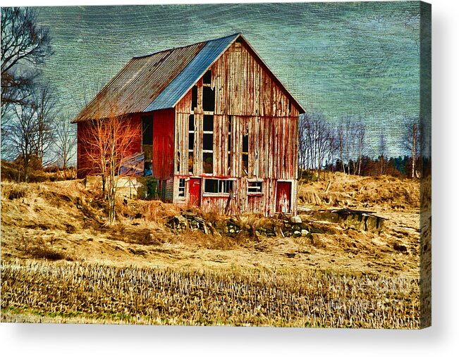 Rustic Acrylic Print featuring the photograph Rural Rustic Vermont Scene by Deborah Benoit