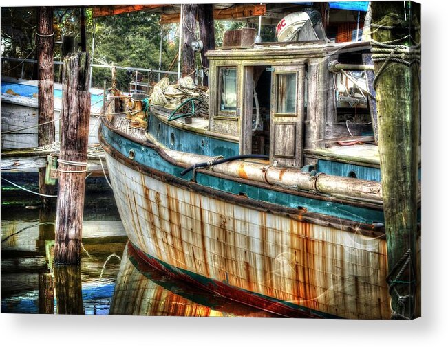 Alabama Acrylic Print featuring the digital art Rusted Wood by Michael Thomas