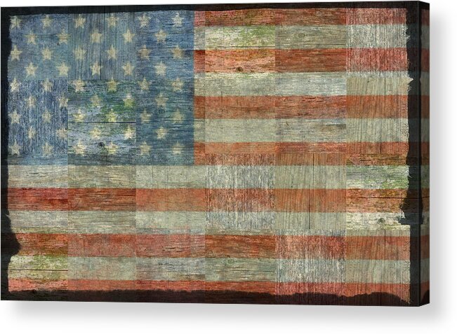 Flag Acrylic Print featuring the photograph Rustic American Flag by Michelle Calkins