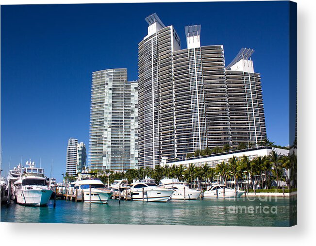 Port Acrylic Print featuring the photograph Miami Beach Marina Series 27 by Carlos Diaz