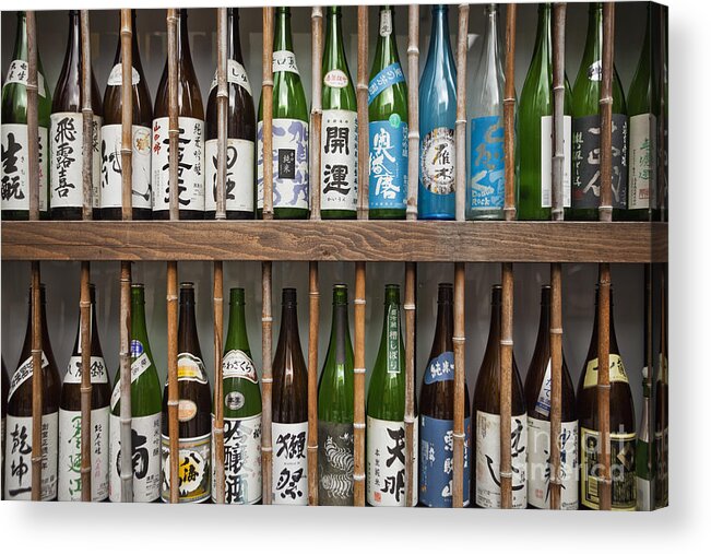 Rice Wine Acrylic Print featuring the photograph Sake Bottles by Bryan Mullennix