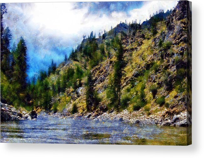 Salmon River Acrylic Print featuring the digital art Salmon River by Kaylee Mason