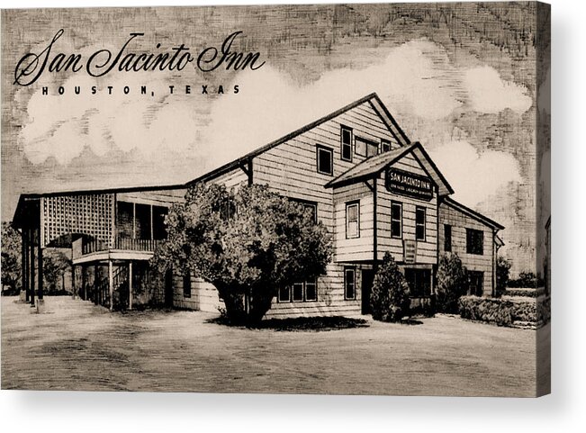 San Jacinto Inn Acrylic Print featuring the photograph San Jacinto Inn 1916-1987 Vintage Postcard by Connie Fox