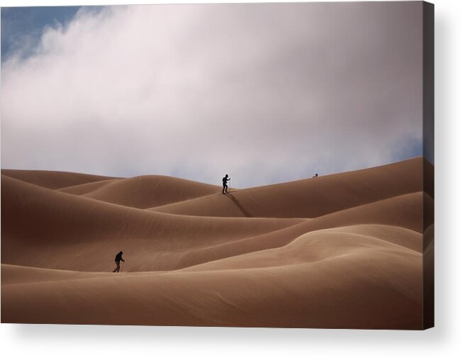Sand Acrylic Print featuring the photograph Sand skiing by Ivan Slosar