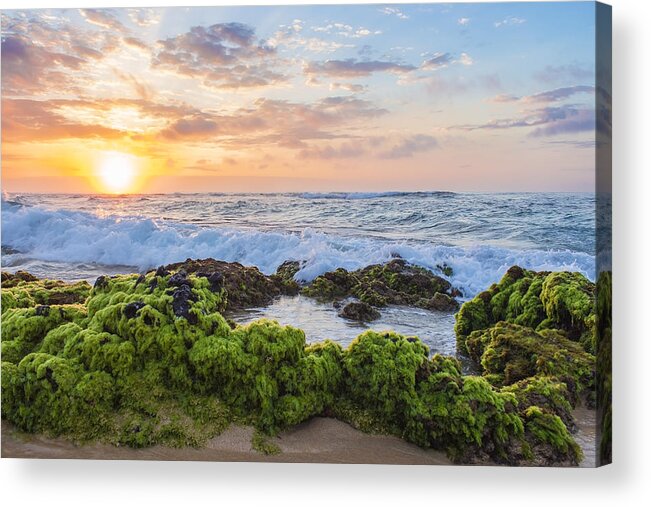 Hawaii Acrylic Print featuring the photograph Sandy Beach Sunrise 2 by Leigh Anne Meeks