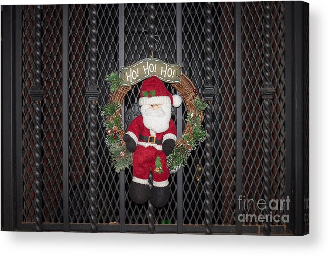 Santa Acrylic Print featuring the photograph Santa on a Metal Grate by Thomas Marchessault