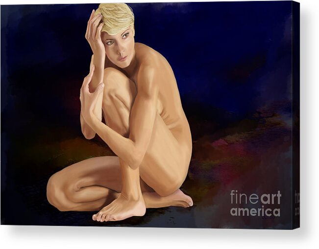 Adult Acrylic Print featuring the painting Sarah Smile by Sydne Archambault