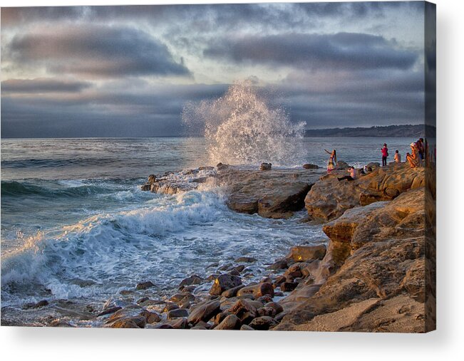  Acrylic Print featuring the photograph Saturday at the shore with Gustavo. by Mike Trueblood