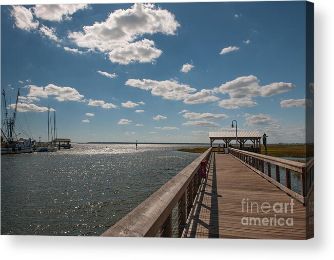 Shem Creek Acrylic Print featuring the photograph SC Blue Sky by Dale Powell
