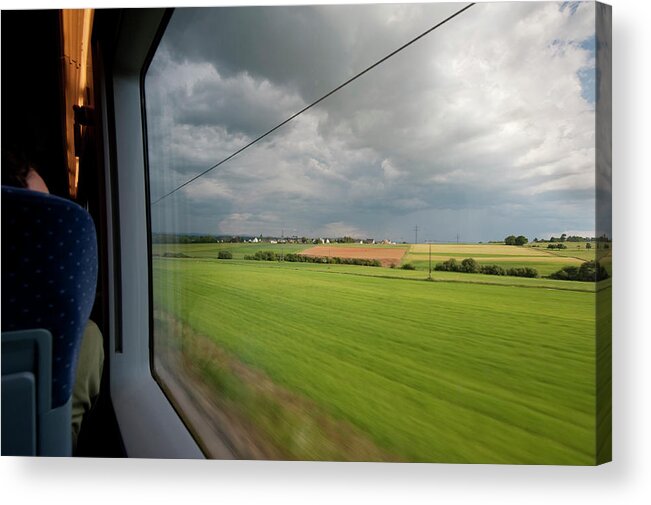 Tranquility Acrylic Print featuring the photograph Scenery From Train Window by Thomas Winz