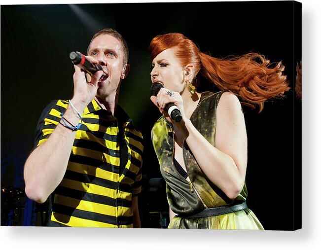 Event Acrylic Print featuring the photograph Scissor Sisters Perform At Shepherds by Neil Lupin