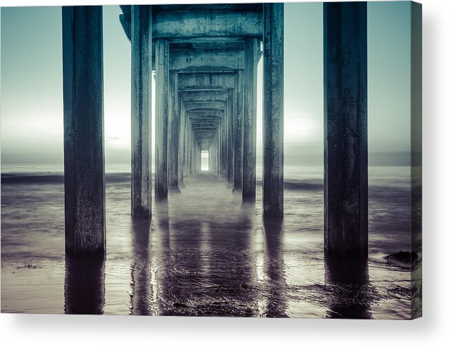 Scripps Pier Acrylic Print featuring the photograph Scripps Pier by Sonny Marcyan