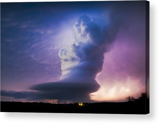 Supercell Acrylic Print featuring the photograph Sculpted At Twilight by Evan Ludes
