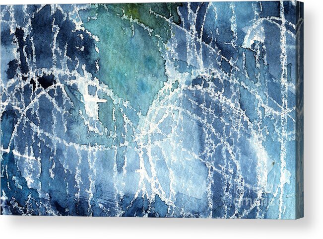 Abstract Painting Acrylic Print featuring the painting Sea Spray by Linda Woods