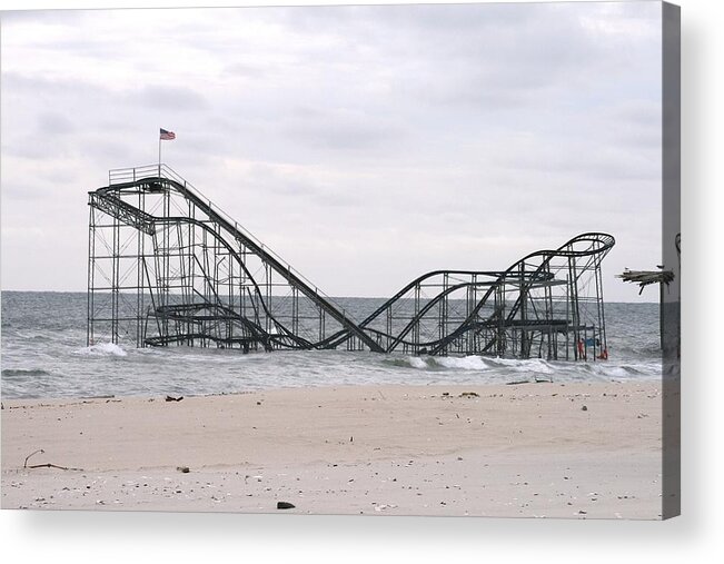 Seaside Heights Roller Coaster Acrylic Print featuring the photograph Seaside Hts Roller Coaster by Melinda Saminski