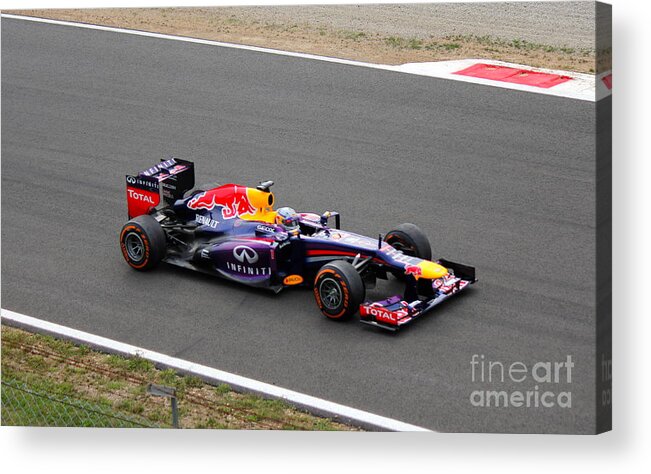 Sebastian Vettel Acrylic Print featuring the photograph Sebastian Vettel by David Grant