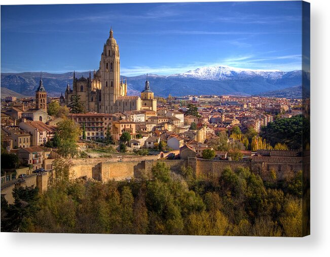 Postcard Acrylic Print featuring the photograph Segovia from the Alcazar by Levin Rodriguez