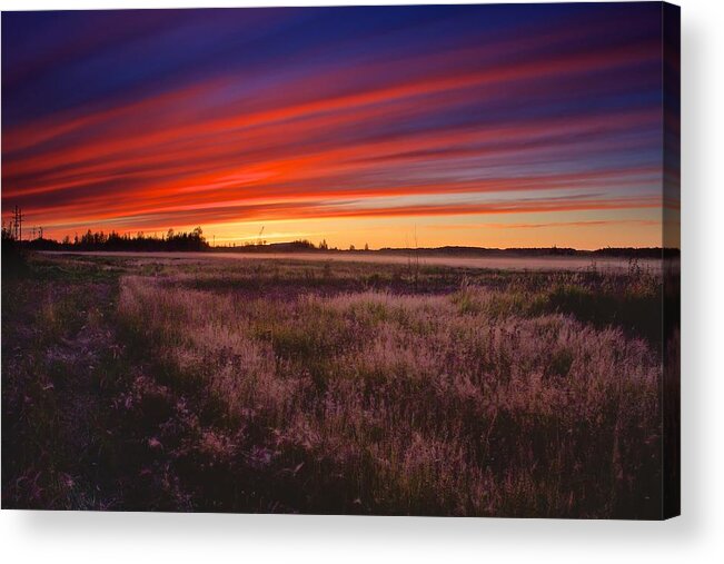 Landscape Acrylic Print featuring the photograph September Sunset North Pole Alaska by Michael W Rogers