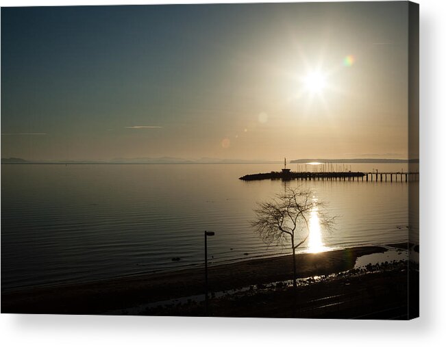 Gelateria Italia Acrylic Print featuring the photograph Setting Over the Boardwalk by Monte Arnold