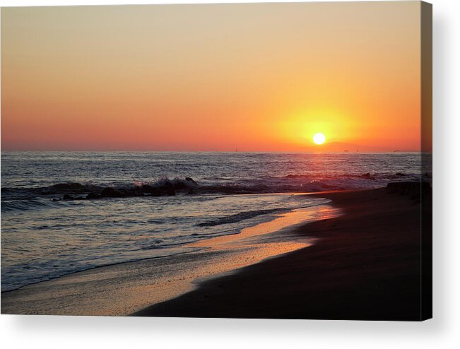 Scenics Acrylic Print featuring the photograph Setting Sun On A Crystal Cove Beach by Driendl Group