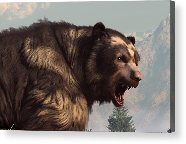 Short Faced Bear Acrylic Print featuring the digital art Short Faced Bear by Daniel Eskridge