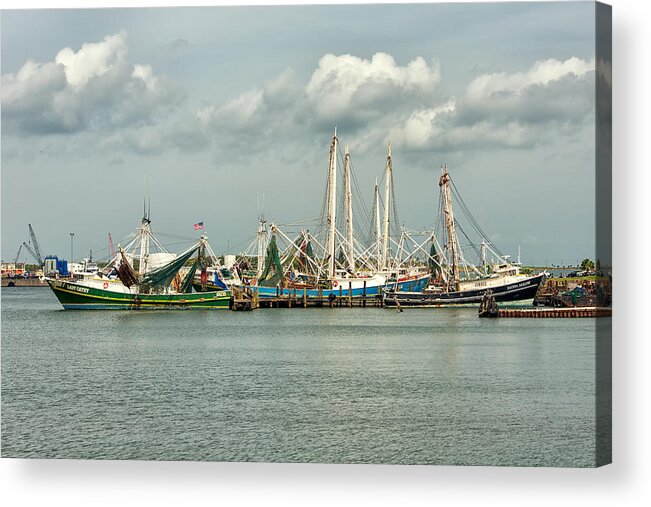 Galveston Acrylic Print featuring the photograph Shrimpers by Victor Culpepper
