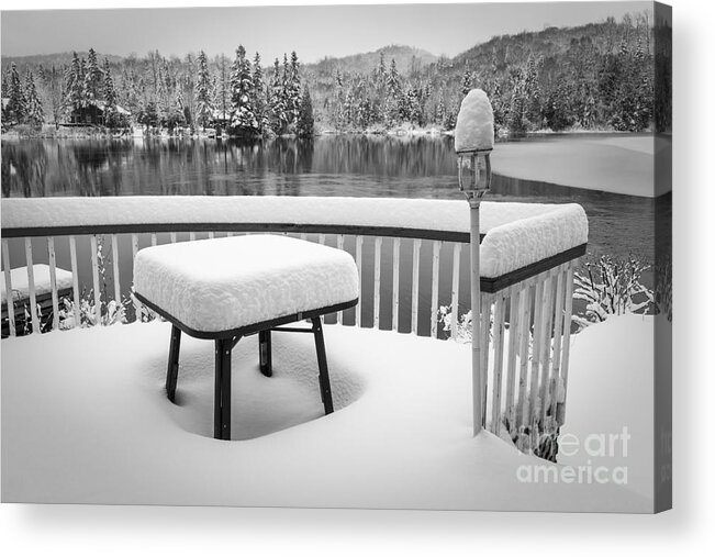 Black & White Acrylic Print featuring the photograph Silence by Jola Martysz