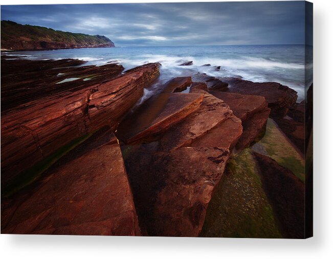 Hong Acrylic Print featuring the photograph Silky Wave and Ancient Rock 1 by Afrison Ma