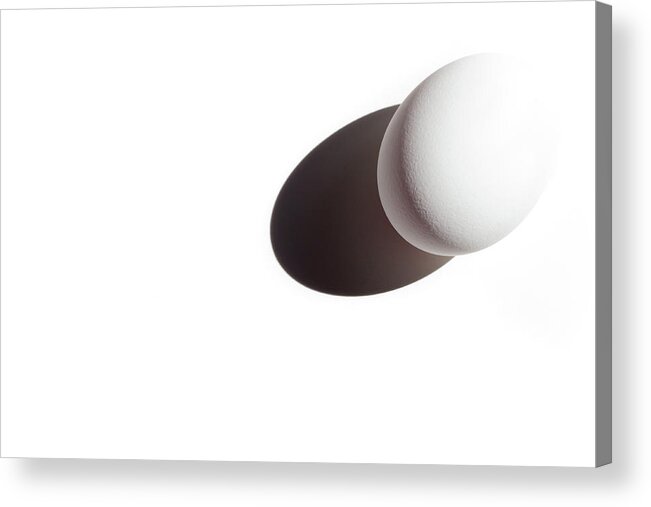 Shadow Acrylic Print featuring the photograph Simply White Egg by Hollyfotoflash