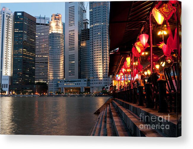 Singapore Acrylic Print featuring the photograph Singapore Boat Quay 02 by Rick Piper Photography
