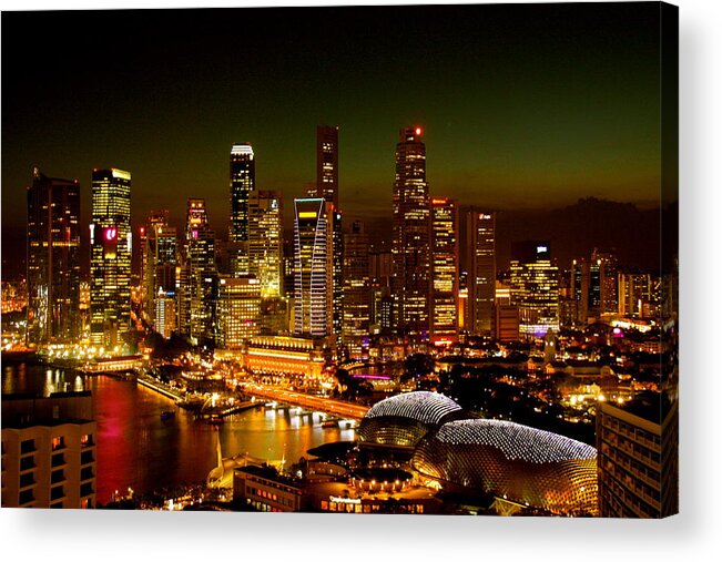 Fine Art America Acrylic Print featuring the photograph Singapore Skyline by Monique Wegmueller