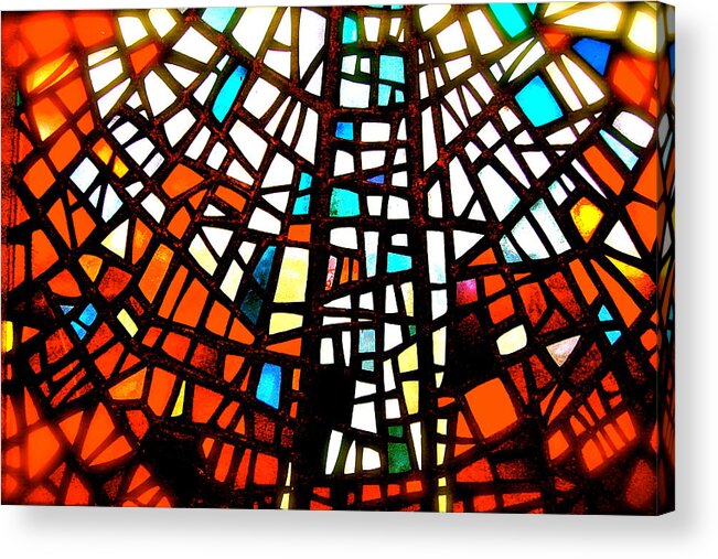 Mosaic Window Acrylic Print featuring the photograph Skalholt Window by HweeYen Ong